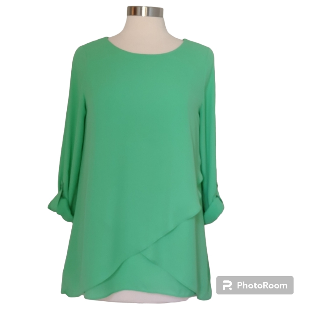 Blouse Green The Limited Tiered Tunic Top
